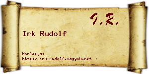 Irk Rudolf névjegykártya