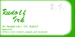 rudolf irk business card
